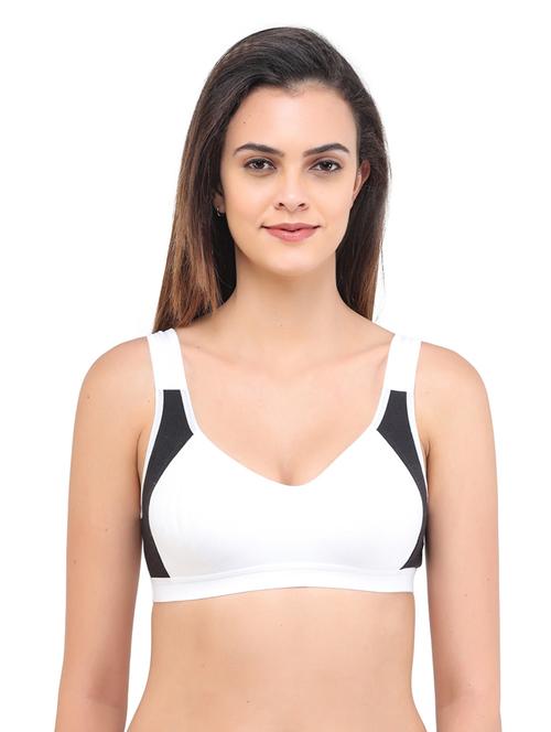 white cotton blend regular bra - 19989474 - Very Small Image - 1