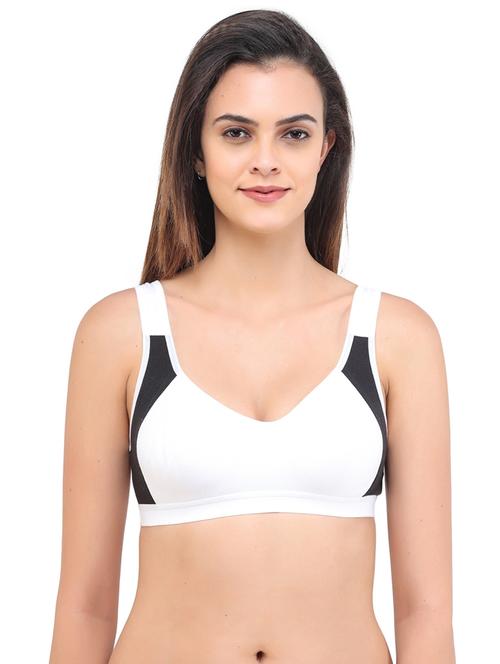 white cotton blend regular bra - 19989490 - Very Small Image - 1