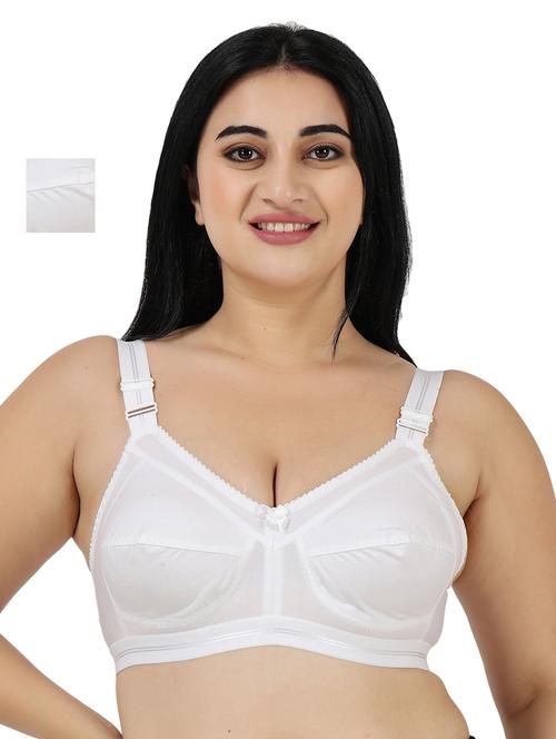 white cotton blend regular bra - 19989618 - Very Small Image - 1