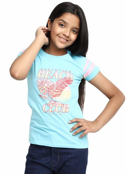 girls printed cotton regular tee - 19989753 - Very Small Image - 1