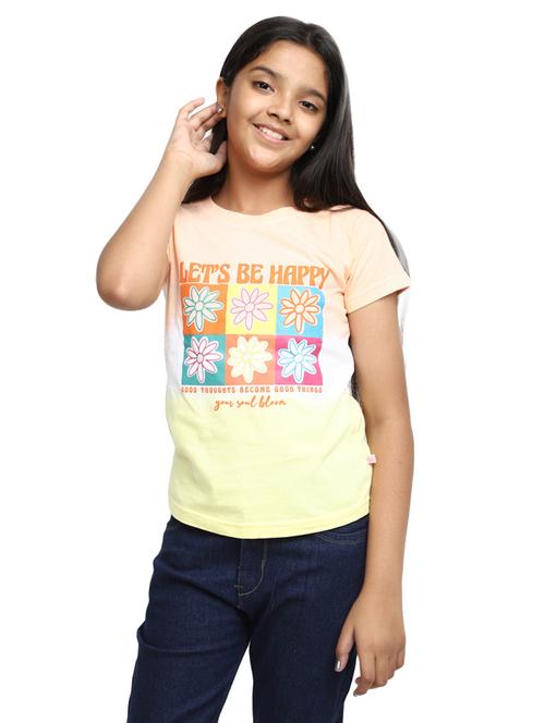 girls printed cotton regular tee - 19989757 - Very Small Image - 1