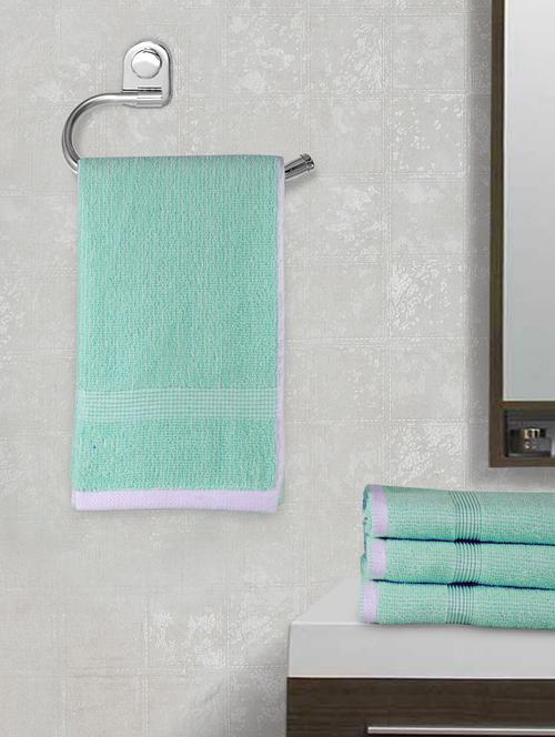 fabinaliv unisex set of 4 green solid 450 gsm cotton hand towels (50x33 cm) - 19989796 - Very Small Image - 1