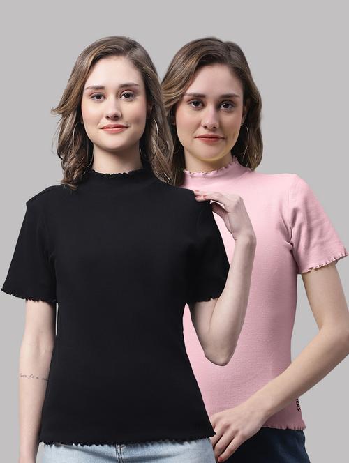 pack of solid mock neck tops - 19989832 - Very Small Image - 1