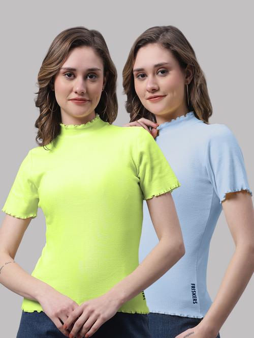 pack of solid mock neck tops - 19989872 - Very Small Image - 1