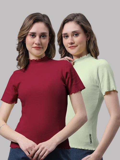 pack of solid mock neck tops - 19989883 - Very Small Image - 1
