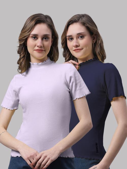 pack of solid mock neck tops - 19989885 - Very Small Image - 1