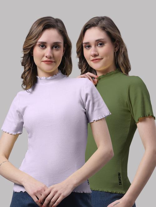 pack of solid mock neck tops - 19989891 - Very Small Image - 1