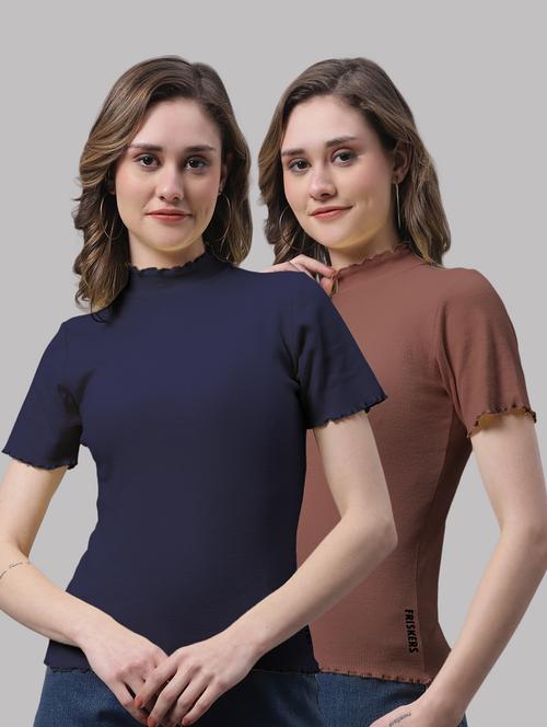 pack of solid mock neck tops - 19989892 - Very Small Image - 1