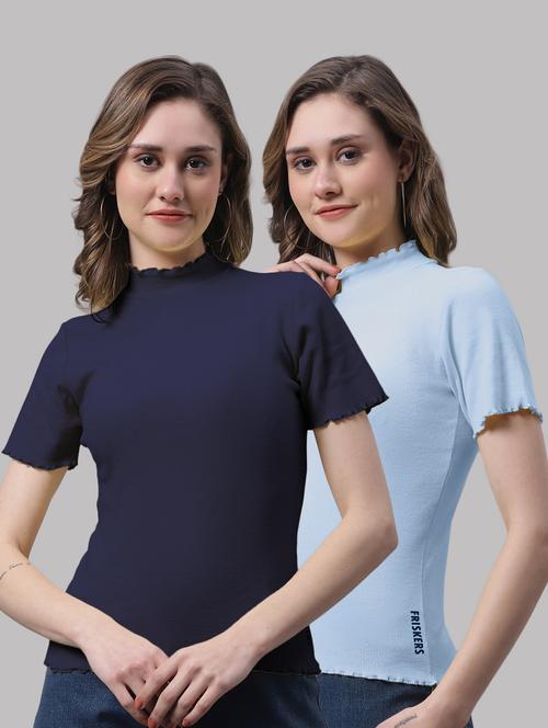 pack of solid mock neck tops - 19989893 - Very Small Image - 1