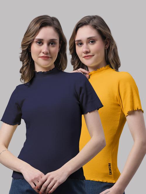 pack of solid mock neck tops - 19989894 - Very Small Image - 1