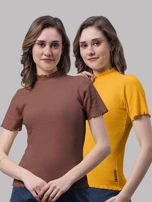 pack of solid mock neck tops - 19989899 - Very Small Image - 1