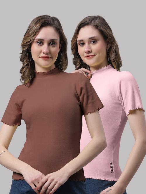 pack of solid mock neck tops - 19989900 - Very Small Image - 1