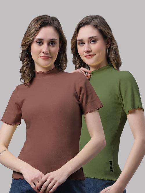 pack of solid mock neck tops - 19989902 - Very Small Image - 1