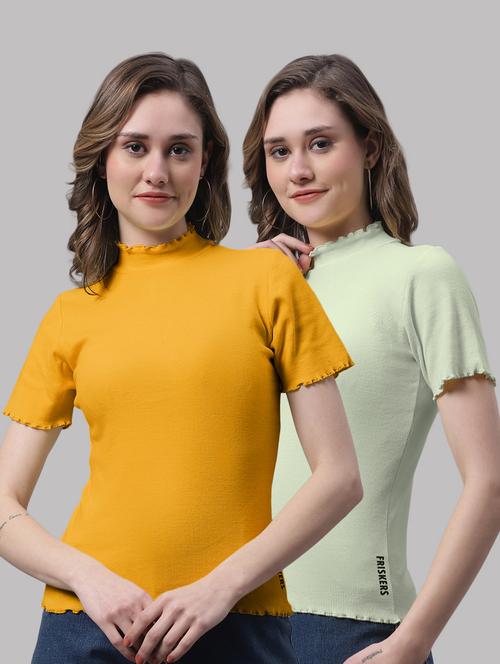 pack of solid mock neck tops - 19989908 - Very Small Image - 1