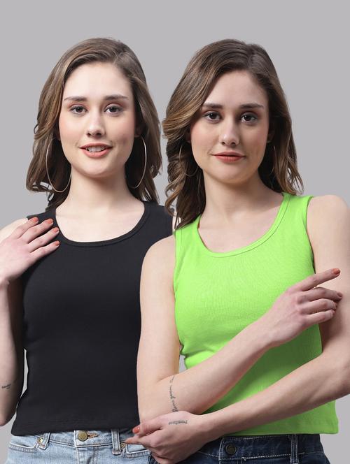 pack of 2 solid sleeveless tops - 19989916 - Very Small Image - 1