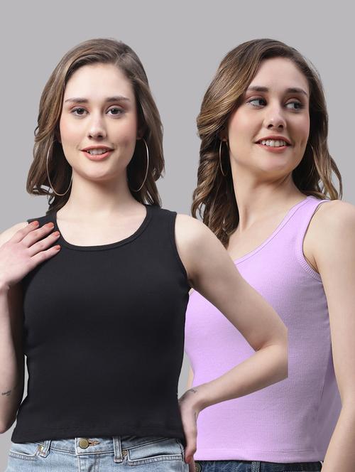 pack of 2 solid sleeveless tops - 19989918 - Very Small Image - 1