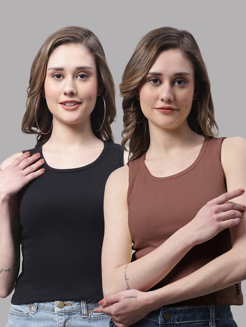 pack of 2 solid sleeveless tops - 19989920 - Very Small Image - 1