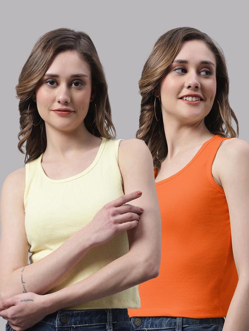 pack of 2 solid sleeveless tops - 19989938 - Very Small Image - 1