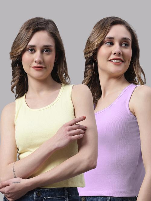 pack of 2 solid sleeveless tops - 19989941 - Very Small Image - 1