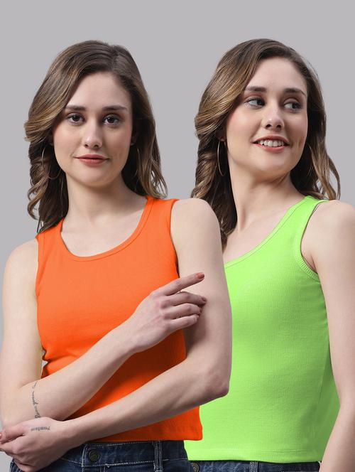 pack of 2 solid sleeveless tops - 19989949 - Very Small Image - 1