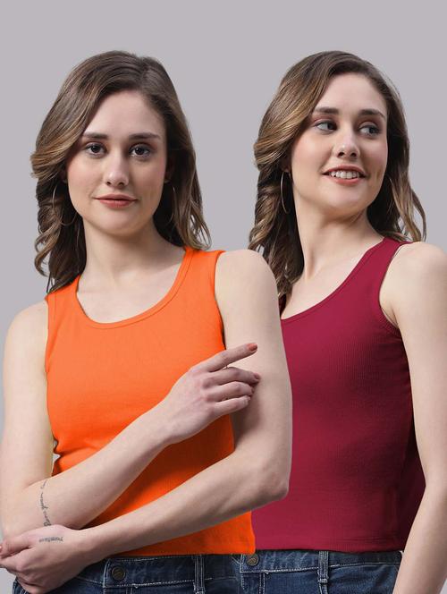 pack of 2 solid sleeveless tops - 19989950 - Very Small Image - 1