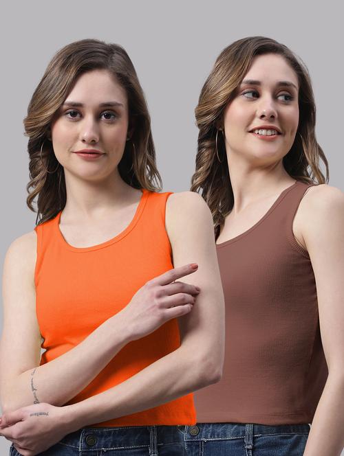 pack of 2 solid sleeveless tops - 19989953 - Very Small Image - 1
