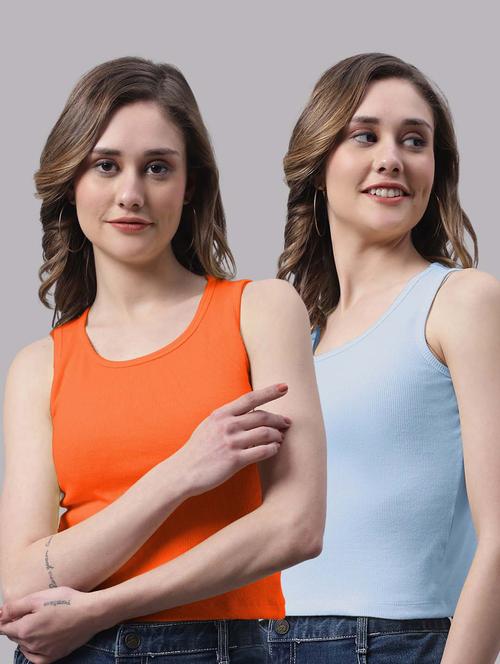 pack of 2 solid sleeveless tops - 19989954 - Very Small Image - 1