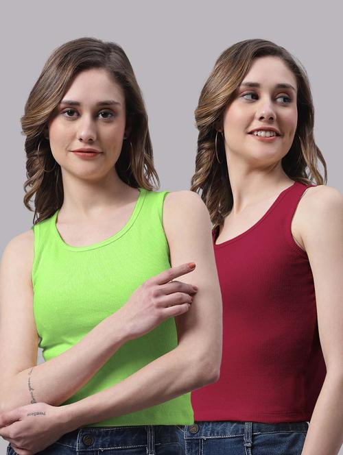 pack of 2 solid sleeveless tops - 19989959 - Very Small Image - 1