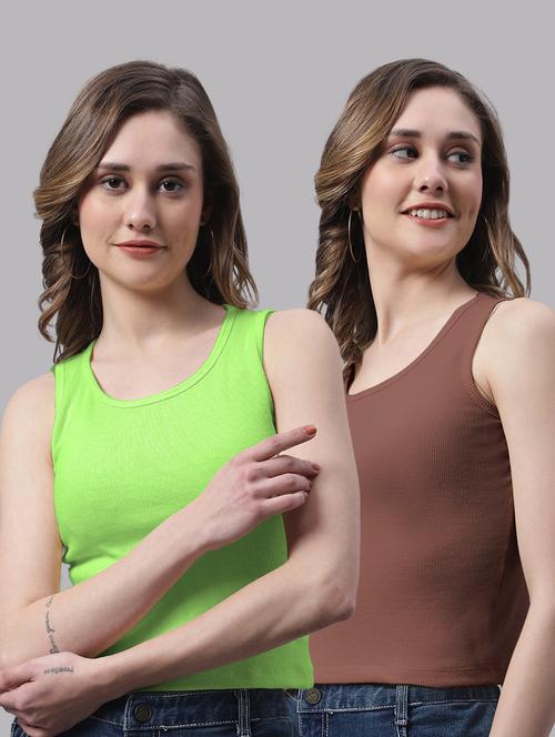 pack of 2 solid sleeveless tops - 19989962 - Very Small Image - 1