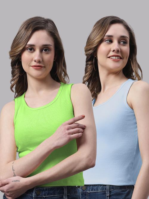 pack of 2 solid sleeveless tops - 19989963 - Very Small Image - 1