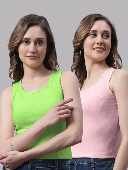pack of 2 solid sleeveless tops - 19989965 - Very Small Image - 1