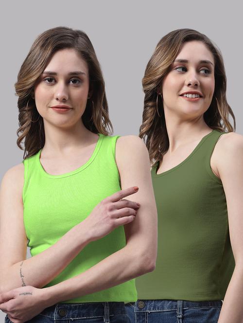 pack of 2 solid sleeveless tops - 19989967 - Very Small Image - 1