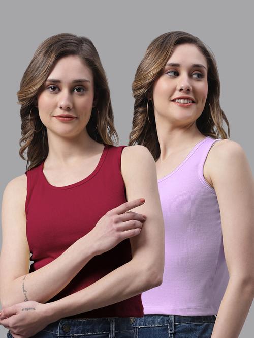 pack of 2 solid sleeveless tops - 19989968 - Very Small Image - 1