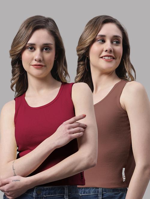pack of 2 solid sleeveless tops - 19989970 - Very Small Image - 1