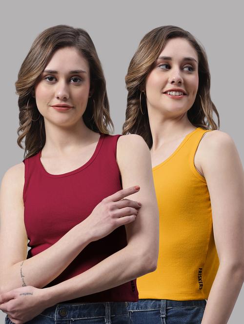 pack of 2 solid sleeveless tops - 19989972 - Very Small Image - 1