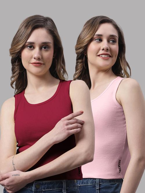 pack of 2 solid sleeveless tops - 19989973 - Very Small Image - 1