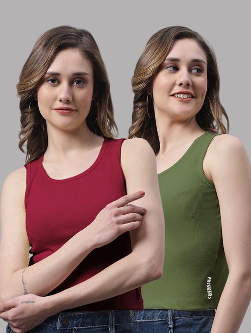 pack of 2 solid sleeveless tops - 19989975 - Very Small Image - 1