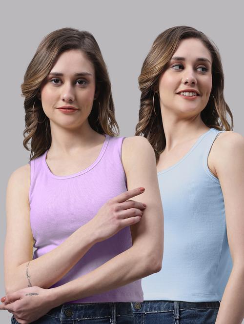 pack of 2 solid sleeveless tops - 19989978 - Very Small Image - 1