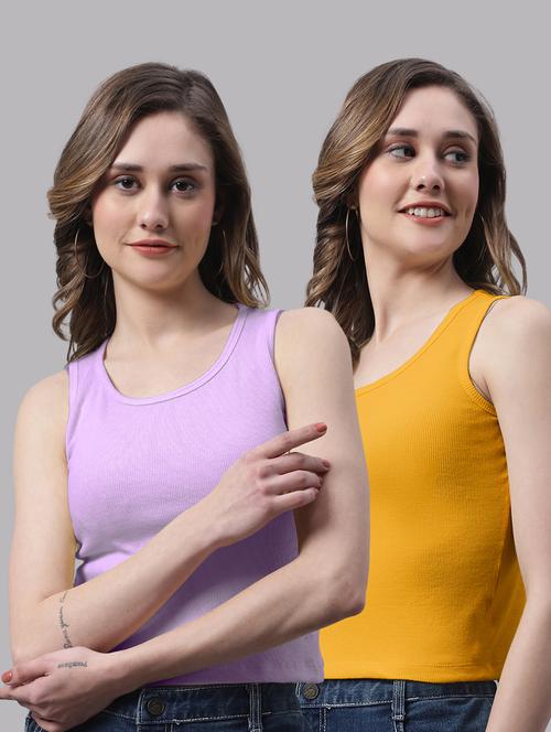 pack of 2 solid sleeveless tops - 19989979 - Very Small Image - 1