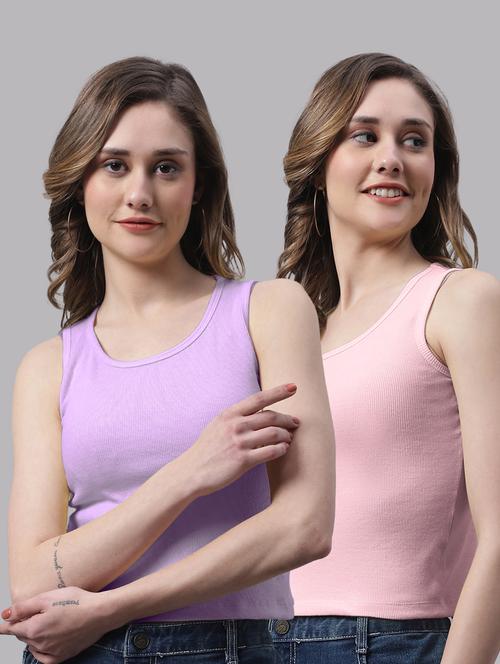 pack of 2 solid sleeveless tops - 19989980 - Very Small Image - 1