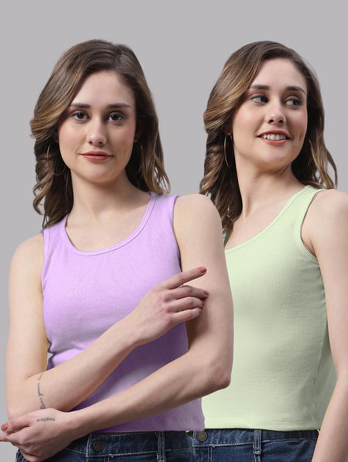 pack of 2 solid sleeveless tops - 19989981 - Very Small Image - 1