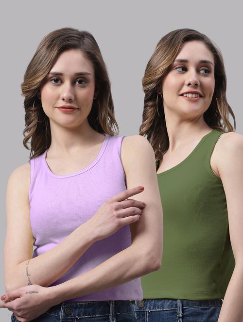 pack of 2 solid sleeveless tops - 19989982 - Very Small Image - 1