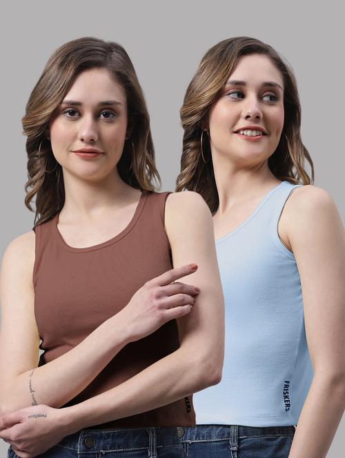 pack of 2 solid sleeveless tops - 19989989 - Very Small Image - 1