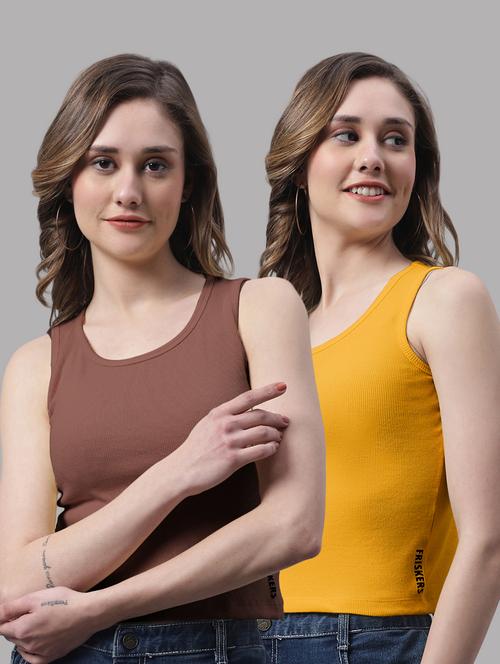 pack of 2 solid sleeveless tops - 19989990 - Very Small Image - 1