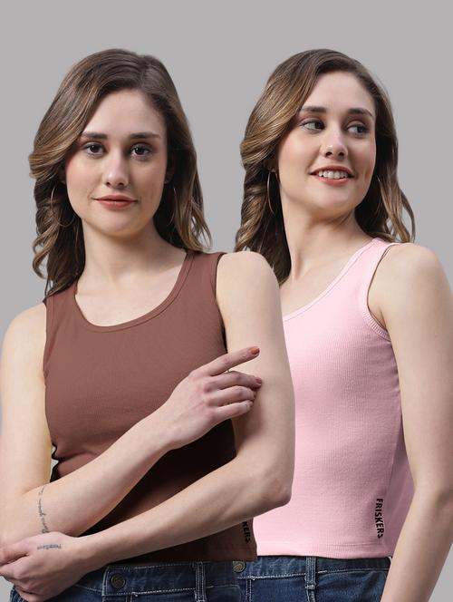 pack of 2 solid sleeveless tops - 19989991 - Very Small Image - 1