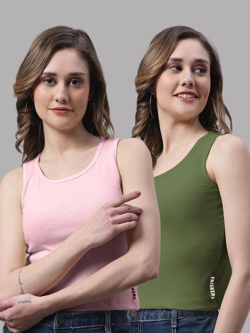 pack of 2 solid sleeveless tops - 19990002 - Very Small Image - 1