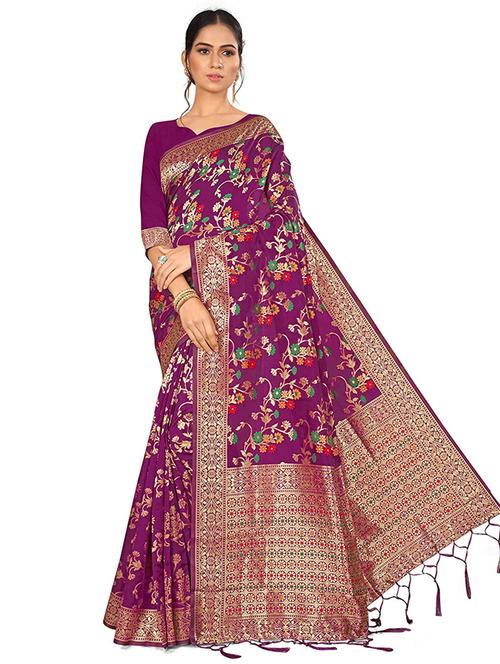 women's banarasi saree with blouse - 19992015 - Very Small Image - 1