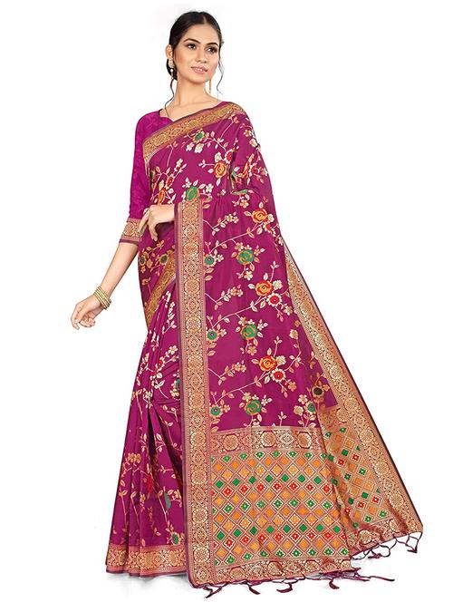 women's banarasi saree with blouse - 19992034 - Very Small Image - 1