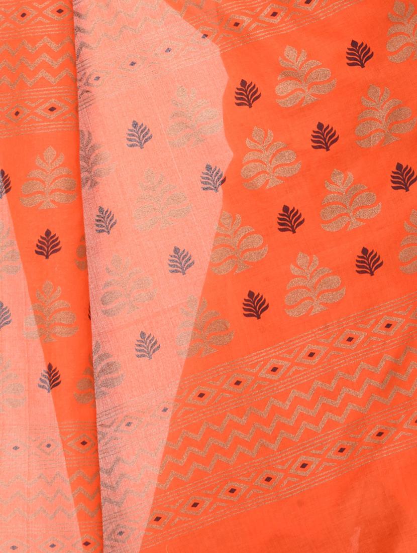 women's self design orange colored saree with blouse - 19994643 - Standard Image - 2