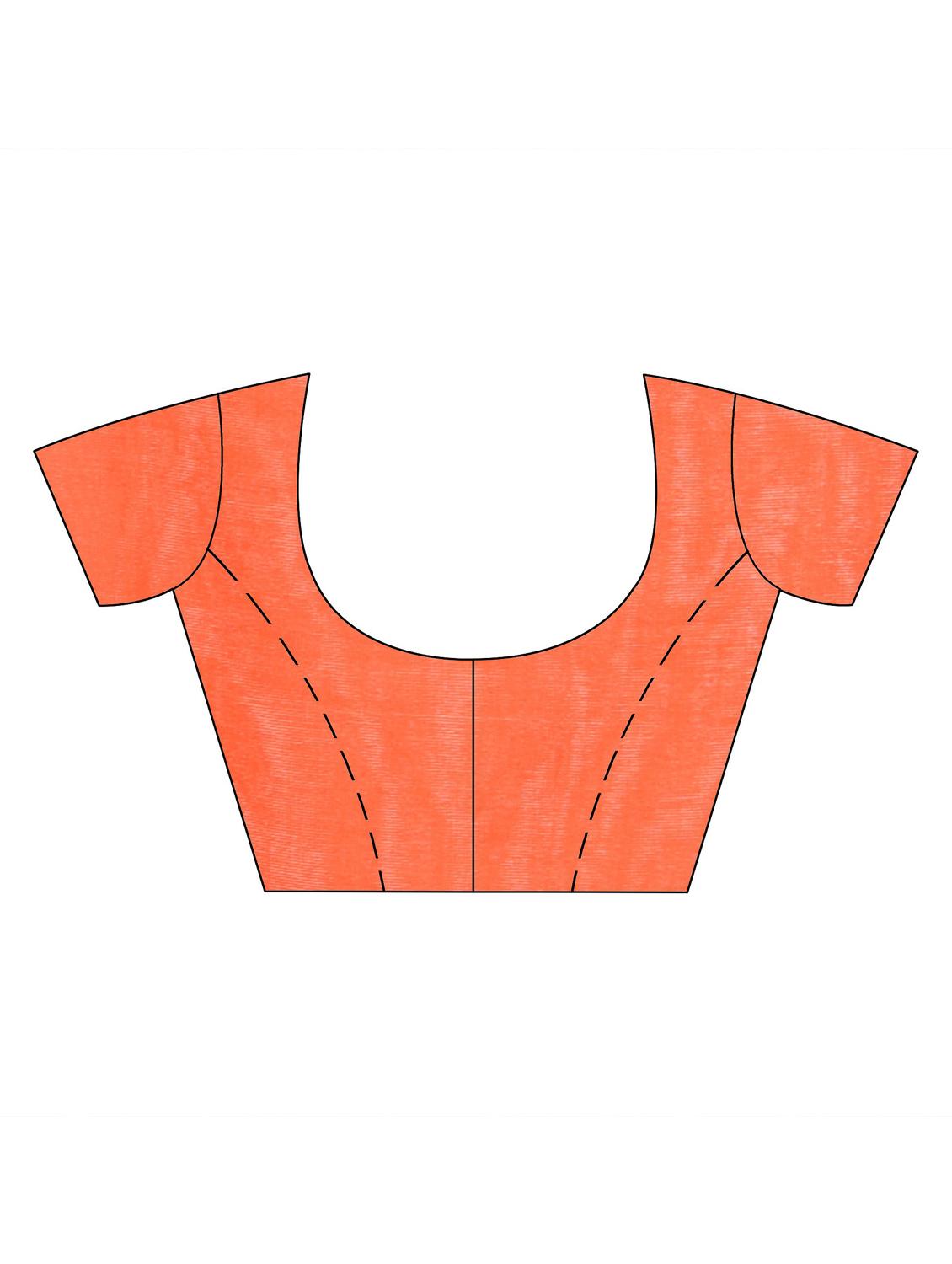 women's self design orange colored saree with blouse - 19994643 - Zoom Image - 3